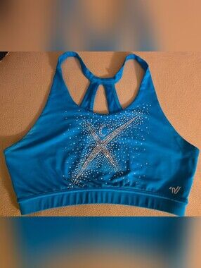 Cheer Extreme Blue Rhinestone Sports Bra